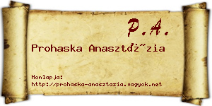 Prohaska Anasztázia névjegykártya